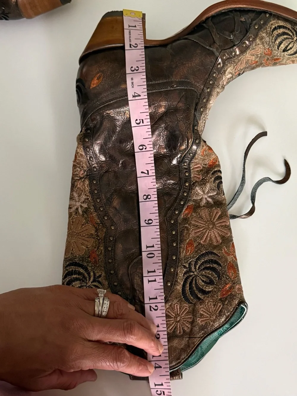 Corral Metallic Brown Floral Embroidered Western Boots
